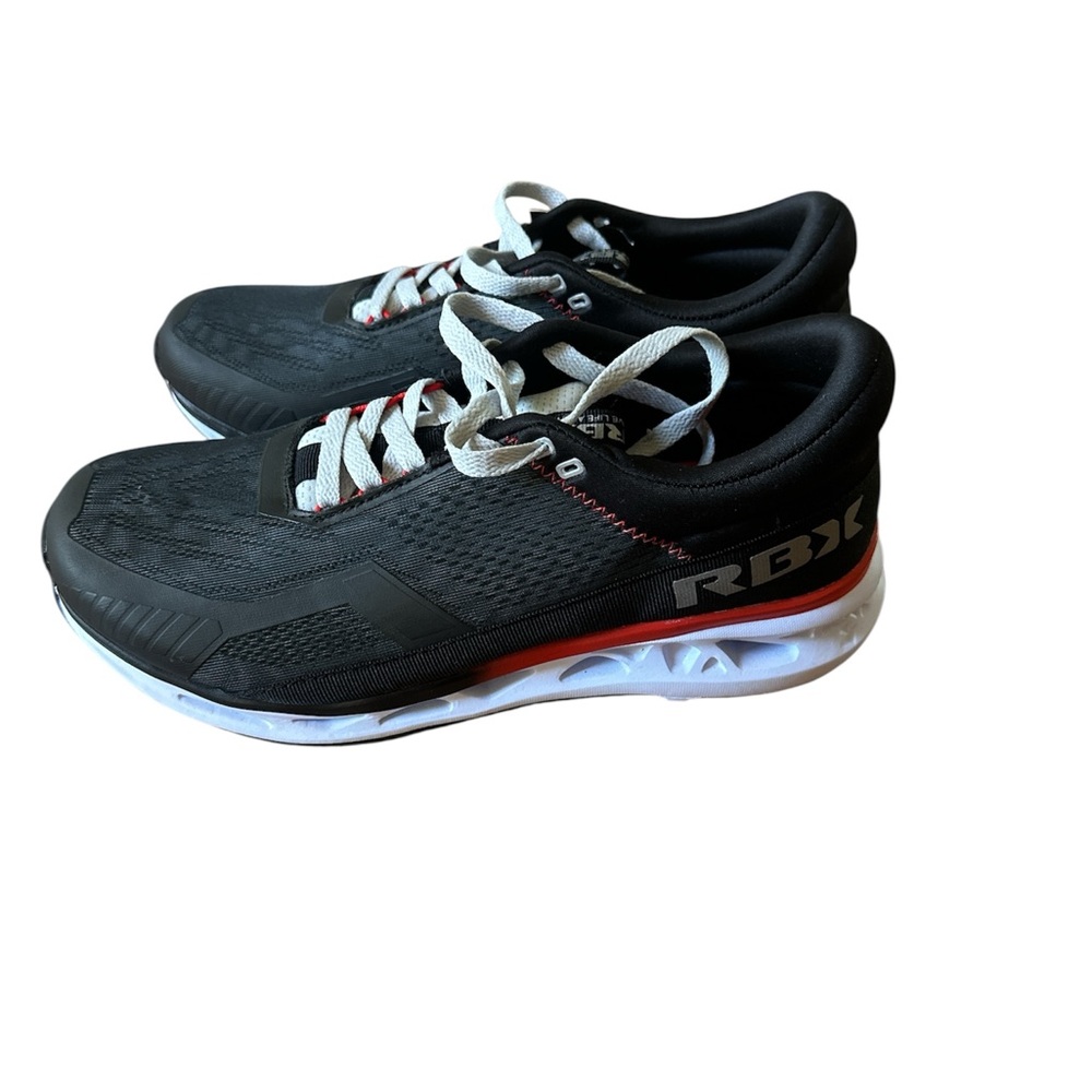 RBX Black and Red Sneakers with White Soles